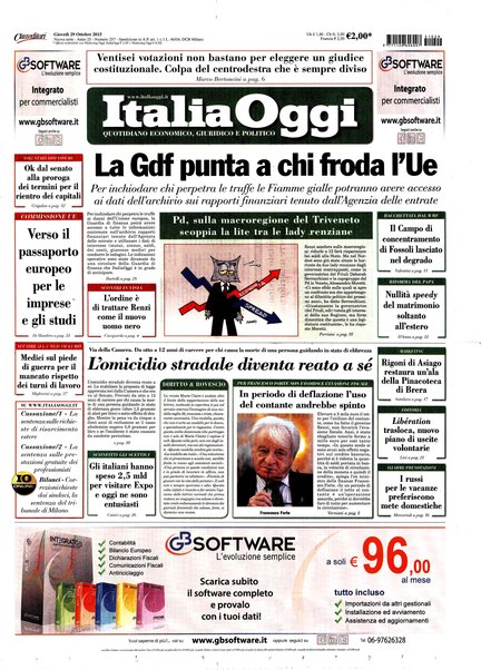 Italia oggi : quotidiano di economia finanza e politica